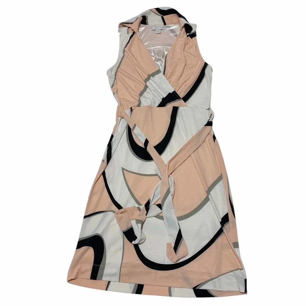 NEW York & Company Pink Abstract Wrap Dress